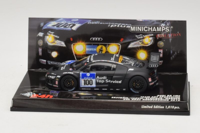 Audi R8 LMS GT3 #100 M. Ekstrom / O. Jarvis Abt Sportsline 24 Hours of Nurburgring 2010 Minichamps 1:43 437101900 Métal Moulé