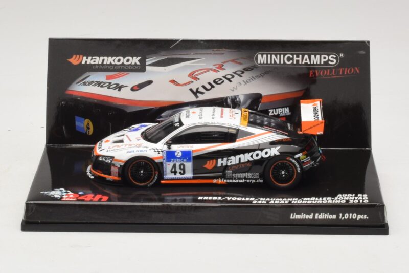 Audi R8 LMS GT3 #49 Krebs / Vogler Hankook 24 Hours of Nurburgring 2010 Minichamps 1:43 Audi R8 LMS GT3 #49 Krebs / Vogler Hankook 24 Hours of Nurburgring 2010 Minichamps 1:43 437101949 Métal Moulé