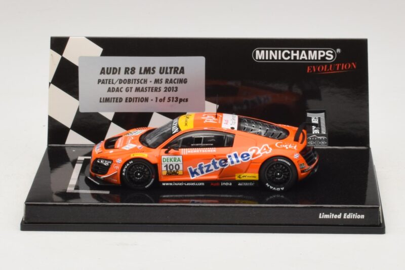 Audi R8 LMS Ultra #100 MS Racing Patel / Dobitsch ADAC GT Masters 2013 Minichamps 1:43 Audi R8 LMS Ultra #100 MS Racing Patel / Dobitsch ADAC GT Masters 2013 Minichamps 1:43 437130100 Métal Moulé