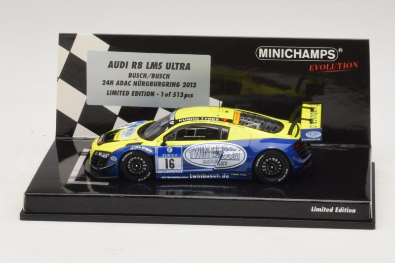 Audi R8 LMS Ultra #16 Busch 24 Hours of Nurburgring 2013 Minichamps 1:43 Audi R8 LMS Ultra #16 Busch 24 Hours of Nurburgring 2013 Minichamps 1:43 437130116 Métal Moulé