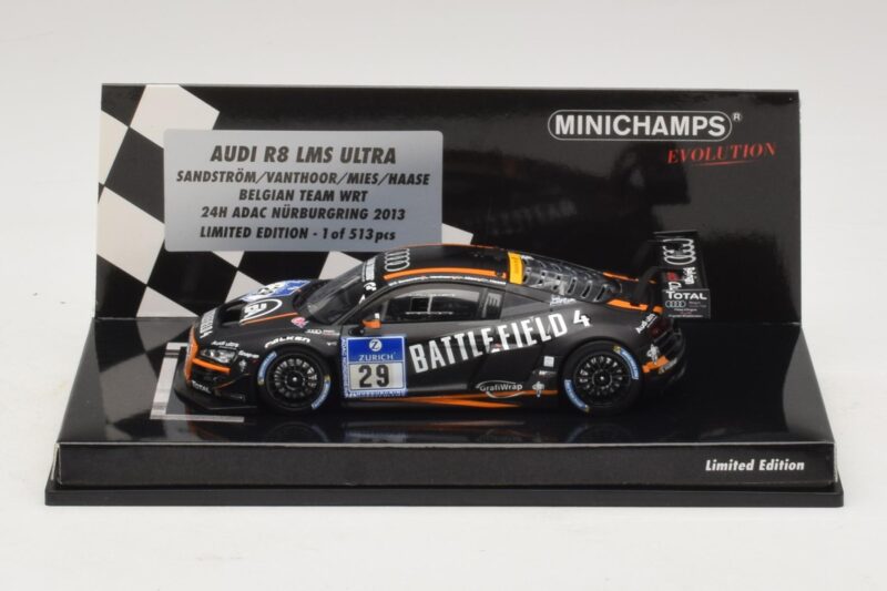 Audi R8 LMS Ultra #29 Team WRT Sandstorm L. Vanthoor 24 Hours of Nurburgring 2013 Minichamps 1:43 437130129 Métal Moulé