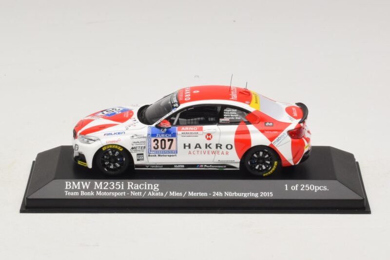 BMW M235i Bong Motorsport #307 Nett / Akata 24 Hours of Nurburgring 2015 Minichamps 1:43 BMW M235i Bong Motorsport #307 Nett / Akata 24 Hours of Nurburgring 2015 Minichamps 1:43 437152507 Métal Moulé