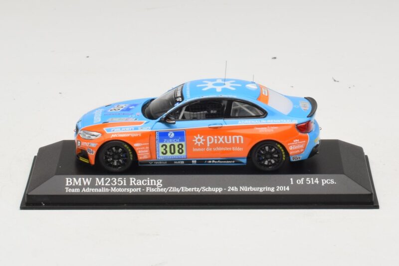 BMW M235i Team Adrenalin #308 Fischer / Zils 24 Hours of Nurburgring 2014 Minichamps 1:43 BMW M235i Team Adrenalin #308 Fischer / Zils 24 Hours of Nurburgring 2014 Minichamps 1:43 437142408 Métal Moulé