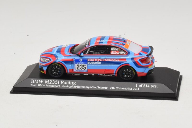 BMW M235i Team BMW Motorsport #235 Bovigdon 24 Hours of Nurburgring 2014 Minichamps 1:43 437142435 Métal Moulé