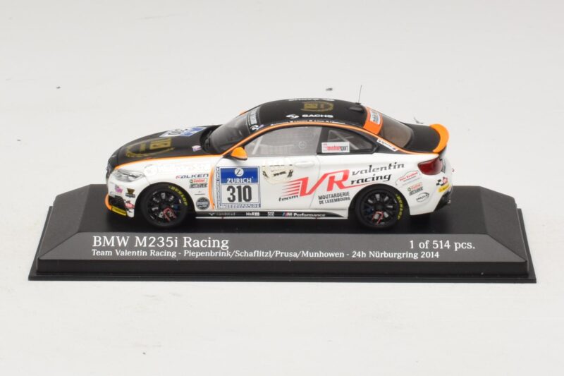 BMW M235i Team Valentin Racing #310 Piepenbrink 24 Hours of Nurburgring 2014 Minichamps 1:43 437142410 Métal Moulé