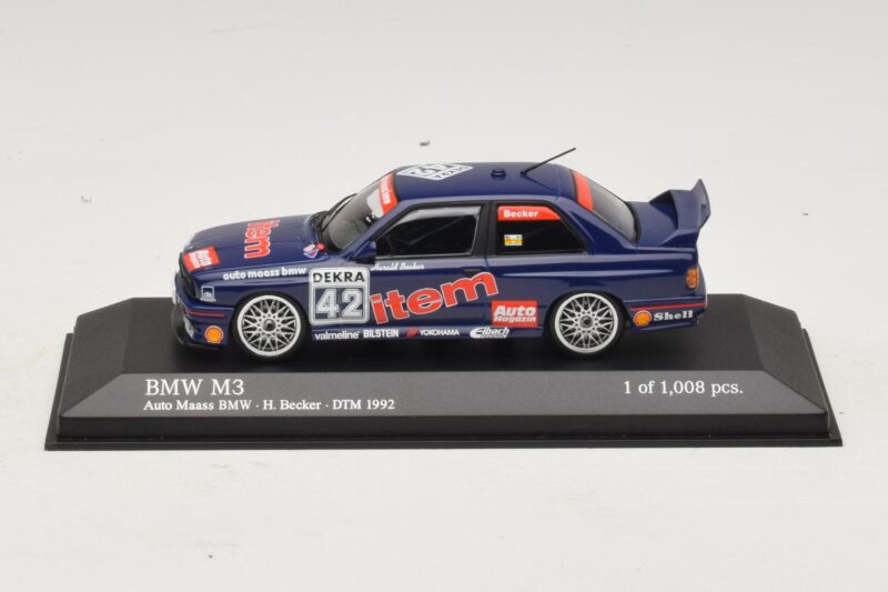 BMW M3 E30 Auto Maas #42 Becker DTM 1992 Minichamps 1:43 430922042 Métal Moulé