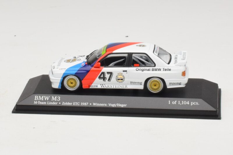 BMW M3 E30 M-Team Linder #47 Vogt / Herger Winners ETC Zolder 1987 Minichamps 1:43 BMW M3 E30 M-Team Linder #47 Vogt / Herger Winners ETC Zolder 1987 Minichamps 1:43 430872047 Métal Moulé