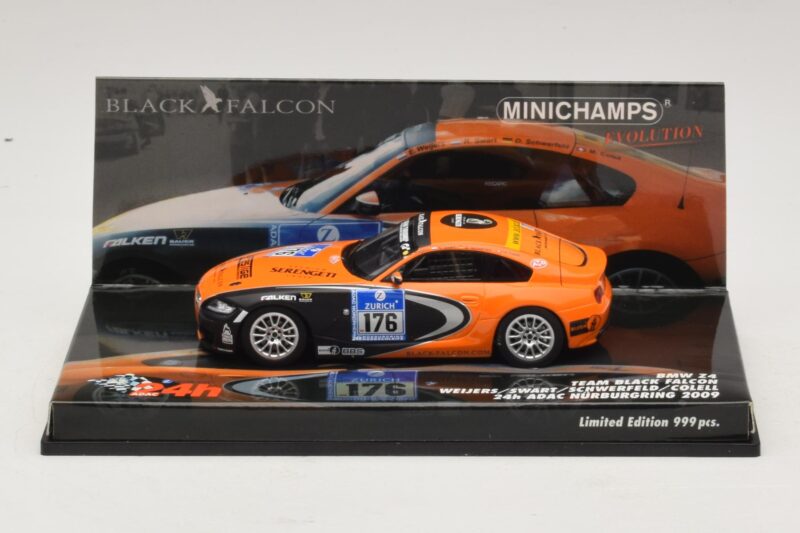BMW Z4 GT3 Black Falcon #176 24 Hours of Nürburgring 2009 Minichamps 1:43 BMW Z4 GT3 Black Falcon #176 24 Hours of Nürburgring 2009 Minichamps 1:43 437092776 Métal Moulé