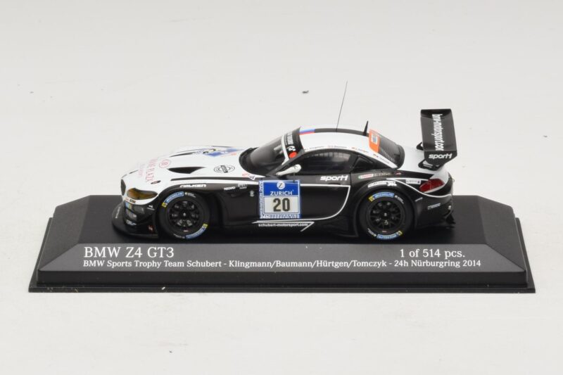 BMW Z4 GT3 BMW Sports Trophy #20 Klingmann / Baumann 24 Hours of Nurburgring 2014 Minichamps 1:43 BMW Z4 GT3 BMW Sports Trophy #20 Klingmann / Baumann 24 Hours of Nurburgring 2014 Minichamps 1:43 437142030 Métal Moulé