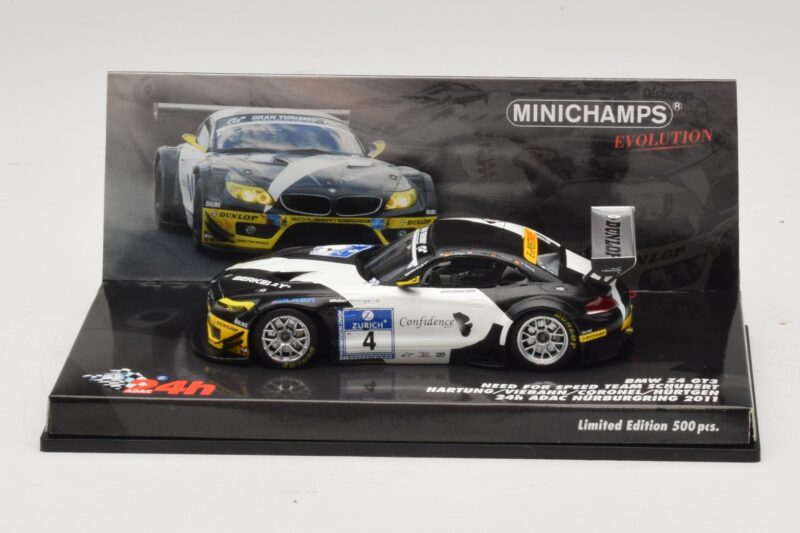 BMW Z4 GT3 Need for Speed Team #4 Hartung / Viebahn 24 Hours of Nürburgring 2011 Minichamps 1:43 437112904 Métal Moulé