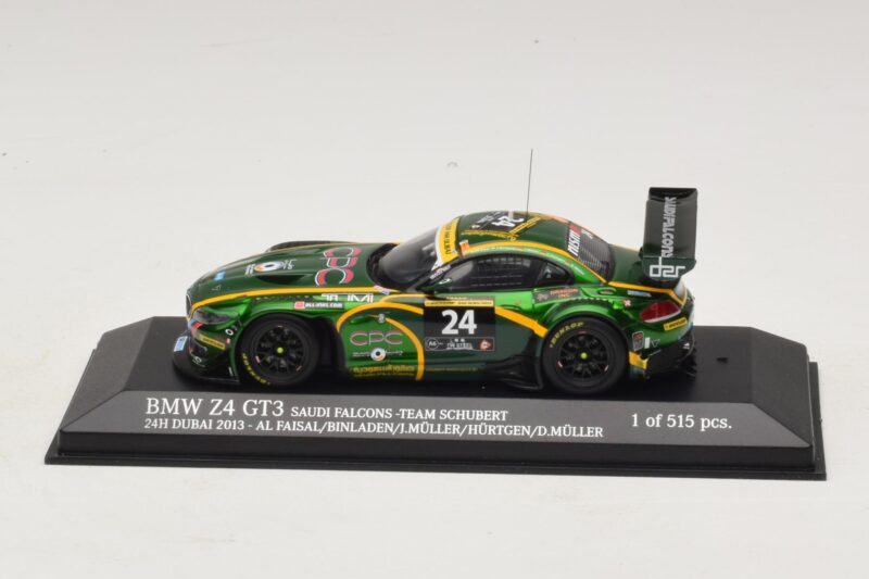 BMW Z4 GT3 Saudi Falcons #24 Al Faisal / Binladen 24 Hours of Dubai 2013 Minichamps 1:43 BMW Z4 GT3 Saudi Falcons #24 Al Faisal / Binladen 24 Hours of Dubai 2013 Minichamps 1:43 437132424 Métal Moulé