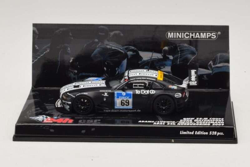 BMW Z4 M Coupe #69 Adams / K. Ludwig ADAC 24h Nürburgring 2009 Minichamps 1:43 400092769 Métal Moulé