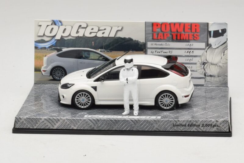 Ford Focus RS Mk2 Top Gear Blanc Avec Figurine Minichamps 1:43 519438810 Métal Moulé
