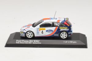 Ford Focus RS WRC #4 C. McRae / N. Grist Rally Monte Carlo 2001 Minichamps 1:43 430018904 Métal Moulé
