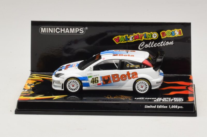 Ford Focus RS WRC #46 V. Rossi / C. Cassina RAC Rally 2007 Minichamps 1:43 400078446 Métal Moulé