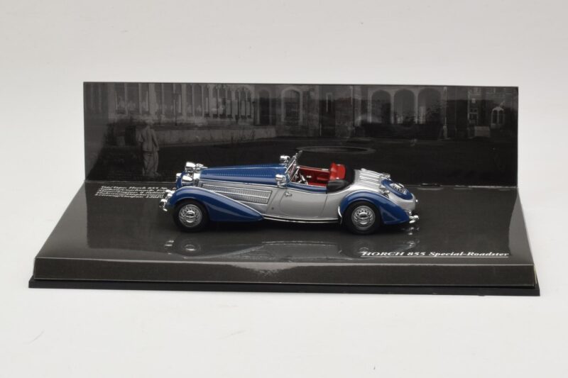 Horch 855 Special Roadster Argent Bleu Minichamps 1:43 436014202 Métal Moulé
