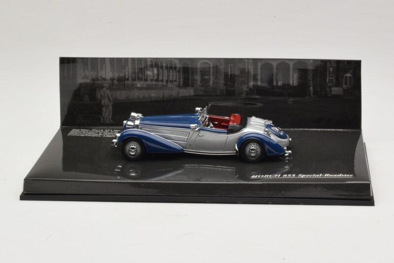 Horch 855 Special Roadster Bleu Argent Sans Boîte Extérieure Minichamps 1:43 436014202-O1 Métal Moulé