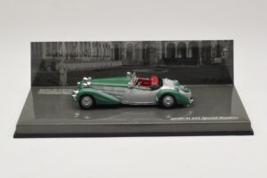 Horch 855 Special Roadster Argent Vert Minichamps 1:43 436014205 Métal Moulé