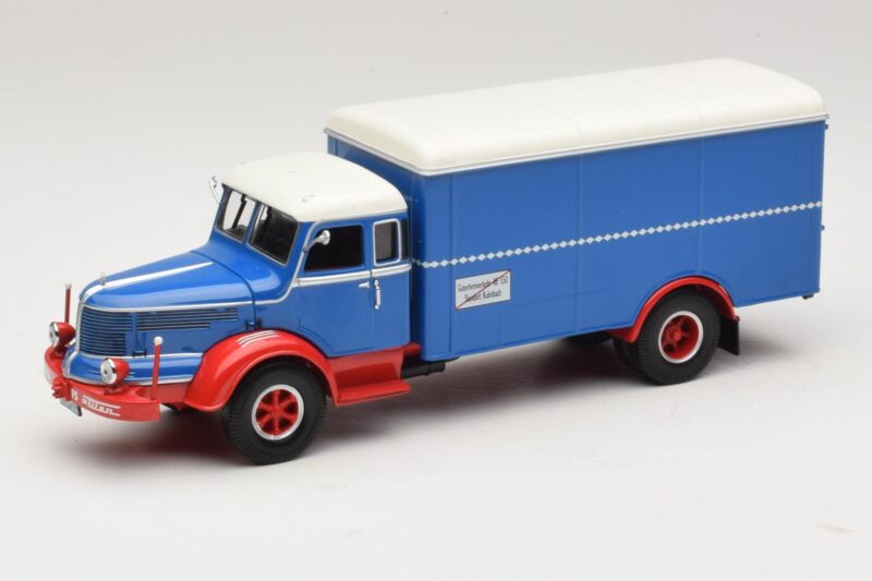 Krupp Titan Camion Fourgon Bleu Rouge Minichamps 1:43 439069040 Métal Moulé