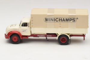 Magirus-Deutz S 7500 Jupiter Camion Plateau Blanc Rouge Minichamps 1:43 439141022 Métal Moulé — image 3 sur 6