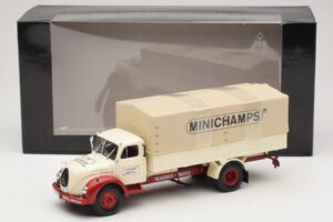 Magirus-Deutz S 7500 Jupiter Camion Plateau Blanc Rouge Minichamps 1:43 439141022 Métal Moulé — image 6 sur 6