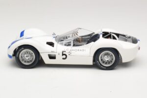 Maserati Tipo 61 #5 S. Moss / D. Gurney Camoradi ADAC 1000km Nurburgring Winner 1960 Minichamps 1:18 100601205 Métal Moulé — image 4 sur 8