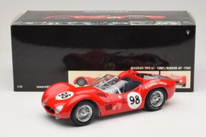 Maserati Tipo 61 #98 C. Shelby Times Mirror Grand Prix for Sportscars 1960 Minichamps 1:18 100601298 Métal Moulé — image 8 sur 8