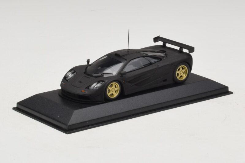 McLaren F1 GTR Prototype Noir Mat Avec Jantes Dorées Minichamps 1:43 MCLAREN008 Métal Moulé