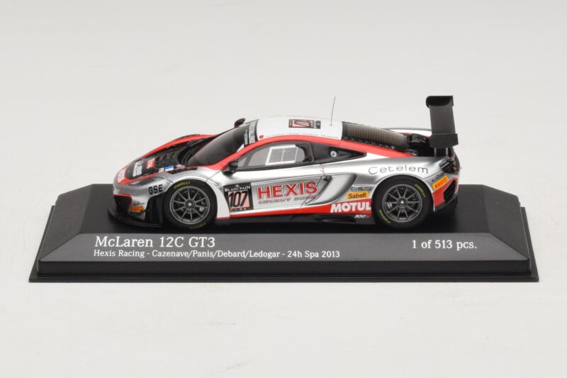 McLaren MP4-12C GT3 #107 Hexis Racing Cazenave / O. Panis 24 Hours of Spa 2013 Minichamps 1:43 437131397 Métal Moulé