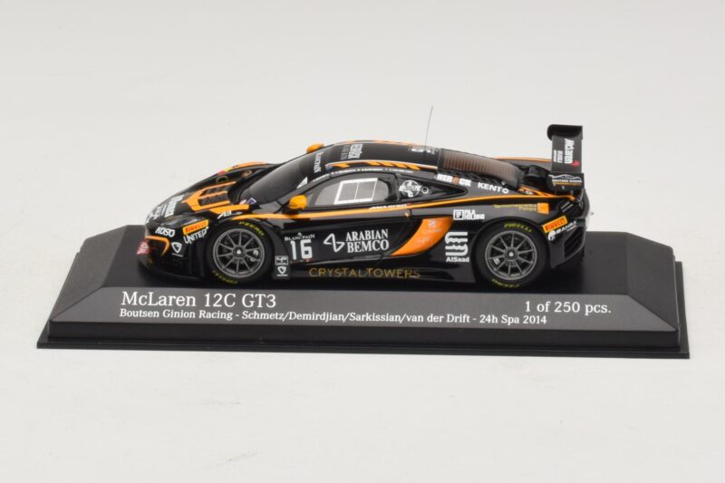 McLaren MP4-12C GT3 #16 Boutsen Racing Schmetz / Demirdjian 24 Hours of Spa 2014 Minichamps 1:43 McLaren MP4-12C GT3 #16 Boutsen Racing Schmetz / Demirdjian 24 Hours of Spa 2014 Minichamps 1:43 437141316 Métal Moulé