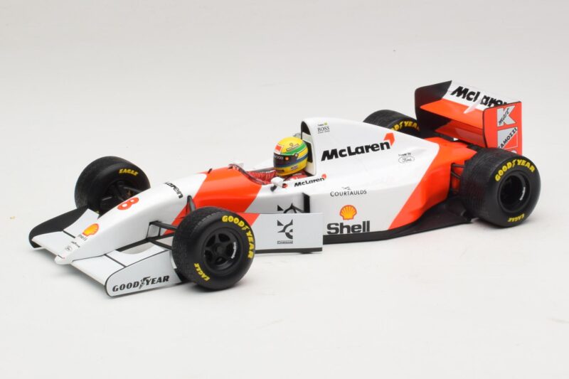 McLaren MP4/8 Ford #8 A. Senna Winner European GP 1993 Minichamps 1:18 540931818 Métal Moulé