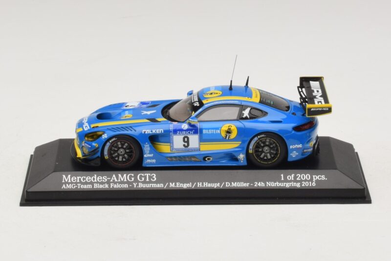 Mercedes AMG GT3 Black Falcon #9 Y. Buurman / M. Engel 24 Hours of Nurburgring 2016 Minichamps 1:43 Mercedes AMG GT3 Black Falcon #9 Y. Buurman / M. Engel 24 Hours of Nurburgring 2016 Minichamps 1:43 437163009 Métal Moulé