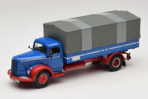 Mercedes L 315 Camion Plateau Bleu Rouge Minichamps 1:43 439034420 Métal Moulé