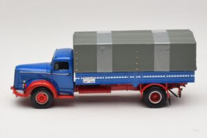 Mercedes L 315 Camion Plateau Bleu Rouge Minichamps 1:43 439034420 Métal Moulé — image 3 sur 6