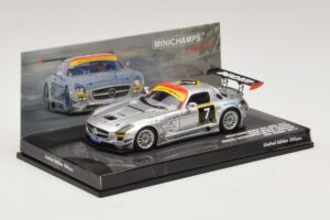 Mercedes SLS AMG GT3 #7 Black Falcon Jager / Seyffarth 24 Hours of Dubai 2011 Minichamps 1:43 437110307 Métal Moulé — image 2 sur 5