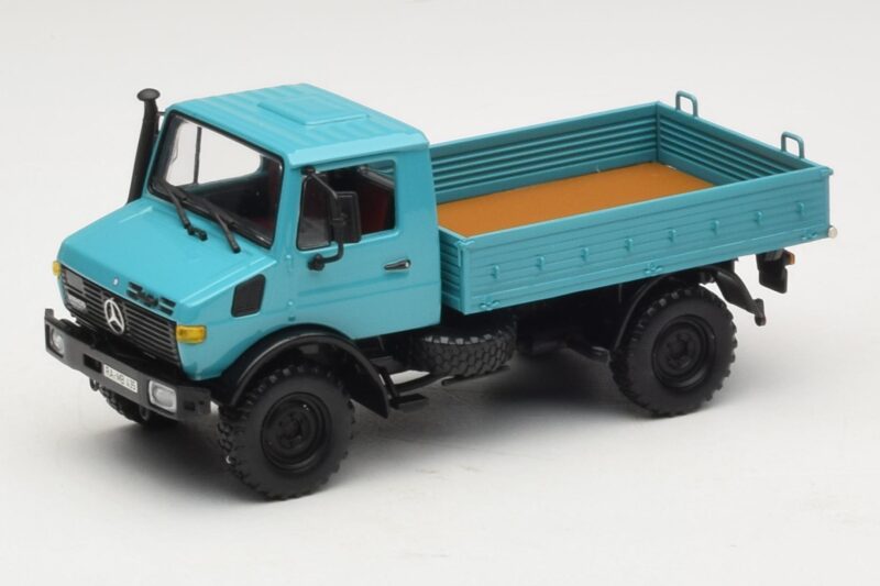 Mercedes Unimog 1300 L Camion Plateau Bleu Minichamps 1:43 439033020 Métal Moulé
