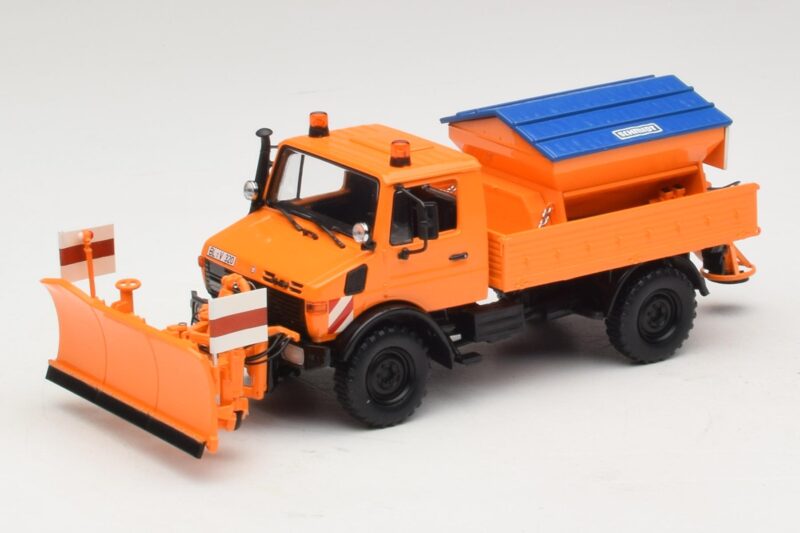 Mercedes Unimog 1300 L Chasse-Neige Orange Minichamps 1:43 439033060 Métal Moulé