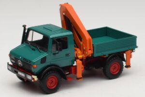 Mercedes Unimog 1300 L Benne avec Grue de Chargement Minichamps 1:43 439033000 Métal Moulé