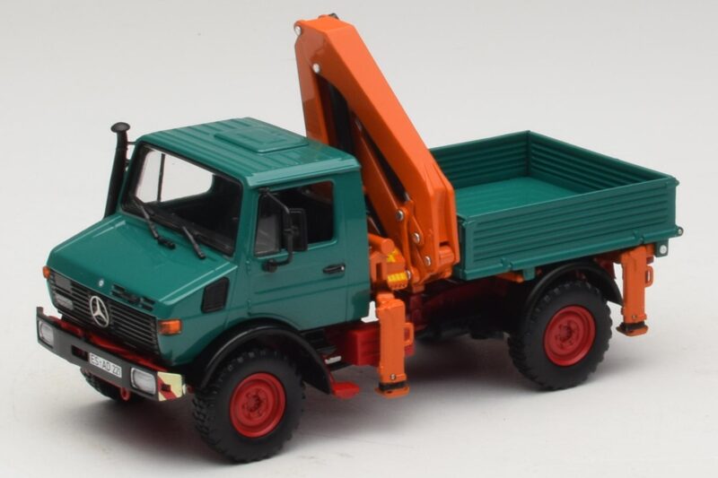 Mercedes Unimog 1300 L Benne avec Grue de Chargement Minichamps 1:43 439033000 Métal Moulé