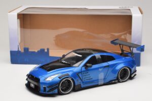 Nissan GT-R R35 Liberty Walk Work T2 Bleu Métallisé Solido 1:18 S1805801 Métal Moulé — image 6 sur 6