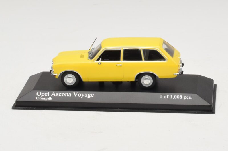 Opel Ascona A Voyage Jaune Minichamps 1:43 400045811 Métal Moulé