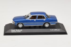 Opel Rekord D Bleu Métallisé Minichamps 1:43 400044002 Métal Moulé