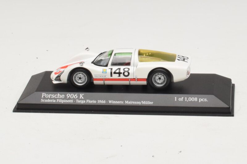 Porsche 906 K Scuderia Filipinetti #148 W. Mairesse / H. Muller Targa Florio Winners 1966 Minichamps 1:43 Porsche 906 K Scuderia Filipinetti #148 W. Mairesse / H. Muller Targa Florio Winners 1966 Minichamps 1:43 400666648 Métal Mou