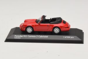 Porsche 911 964 Carrera 2 Cabriolet Rouge Minichamps 1:43 430067330 Métal Moulé