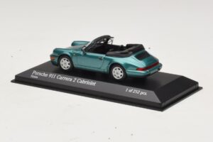 Porsche 911 964 Carrera 2 Cabriolet Turquoise Minichamps 1:43 430067332 Métal Moulé — image 3 sur 4