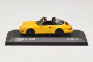 Porsche 911 964 Targa Jaune Minichamps 1:43 400061367 Métal Moulé