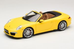 Porsche 911 991 Carrera S Cabriolet Jaune Minichamps 1:18 100061031 Métal Moulé