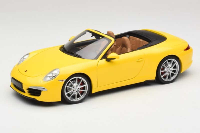 Porsche 911 991 Carrera S Cabriolet Jaune Minichamps 1:18 100061031 Métal Moulé