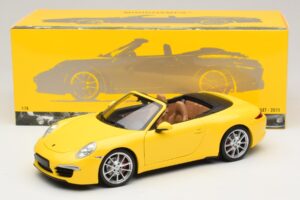 Porsche 911 991 Carrera S Cabriolet Jaune Minichamps 1:18 100061031 Métal Moulé — image 8 sur 8