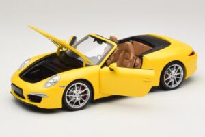 Porsche 911 991 Carrera S Cabriolet Jaune Minichamps 1:18 100061031 Métal Moulé — image 2 sur 8